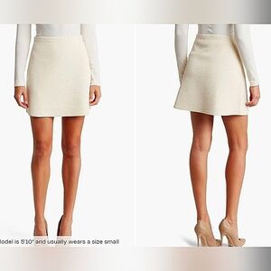 Theory Teslia J Sue Ivory Mix Jacquard Knit Skirt Comfy Gift Party Spring Travel